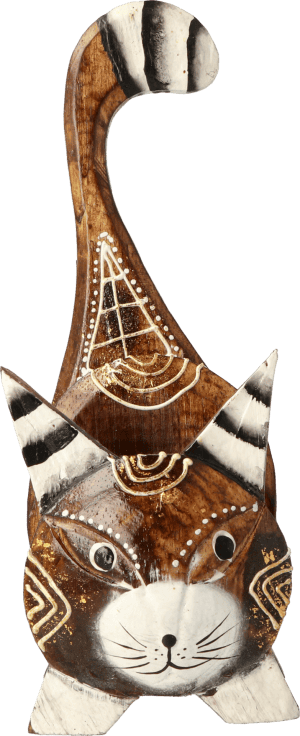 Levéltartó cica - 3 fakkos, barna