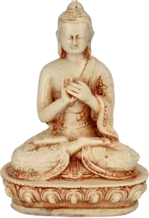 Ülő gyanta buddha - fehér