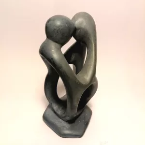 Páros absztrakt szobor zsírkőből - Szürke