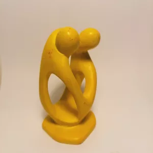 Páros absztrakt szobor zsírkőből - Sárga