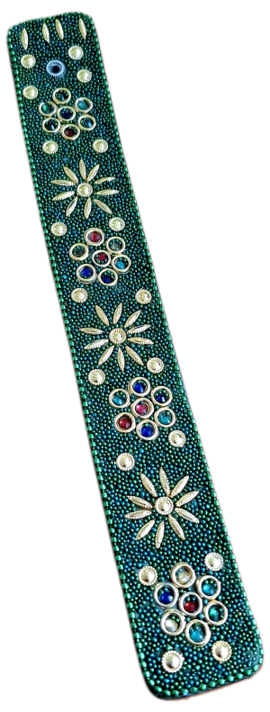 Gyöngyös füstölőtartó - zöld